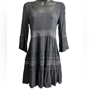American Eagle Outfitters NEW Flowy Scoop Neck Tunic Dress - Slate Gray Sz XXS